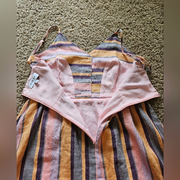 Gilli Pastel Striped Button-Down Midi Dress, Size Small - Picture 8 of 9